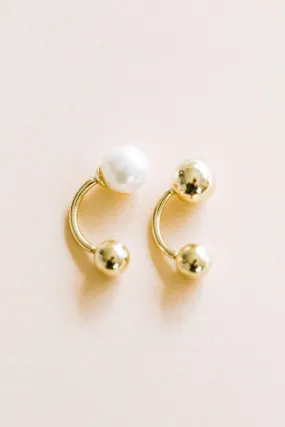 14K Solid Gold Jewelry Delicate Round Ball Rook Banana Ear Earring Piercing