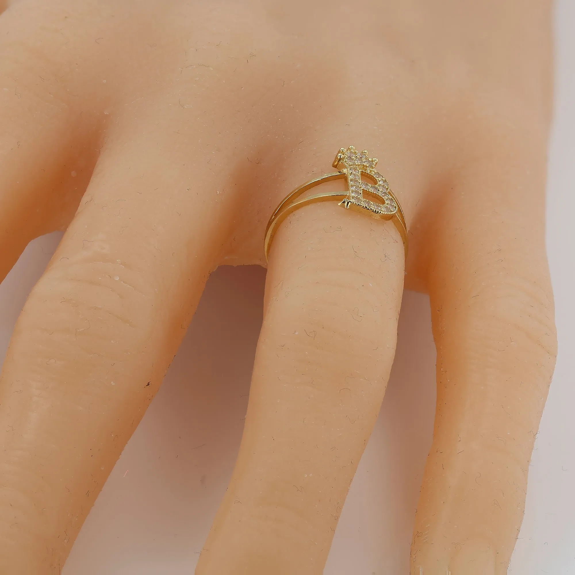 14K Yellow Gold Letter Ring B - 226215