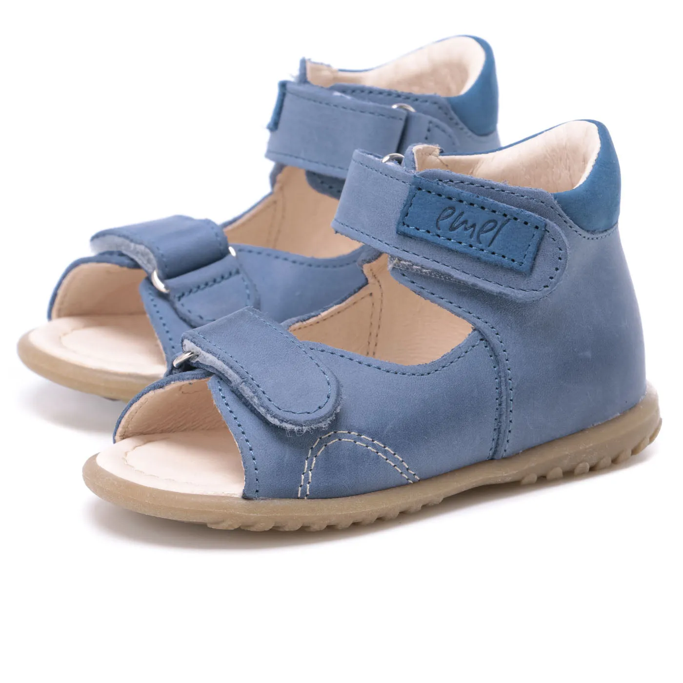 (2424-5) Emel blue velcro Sandals