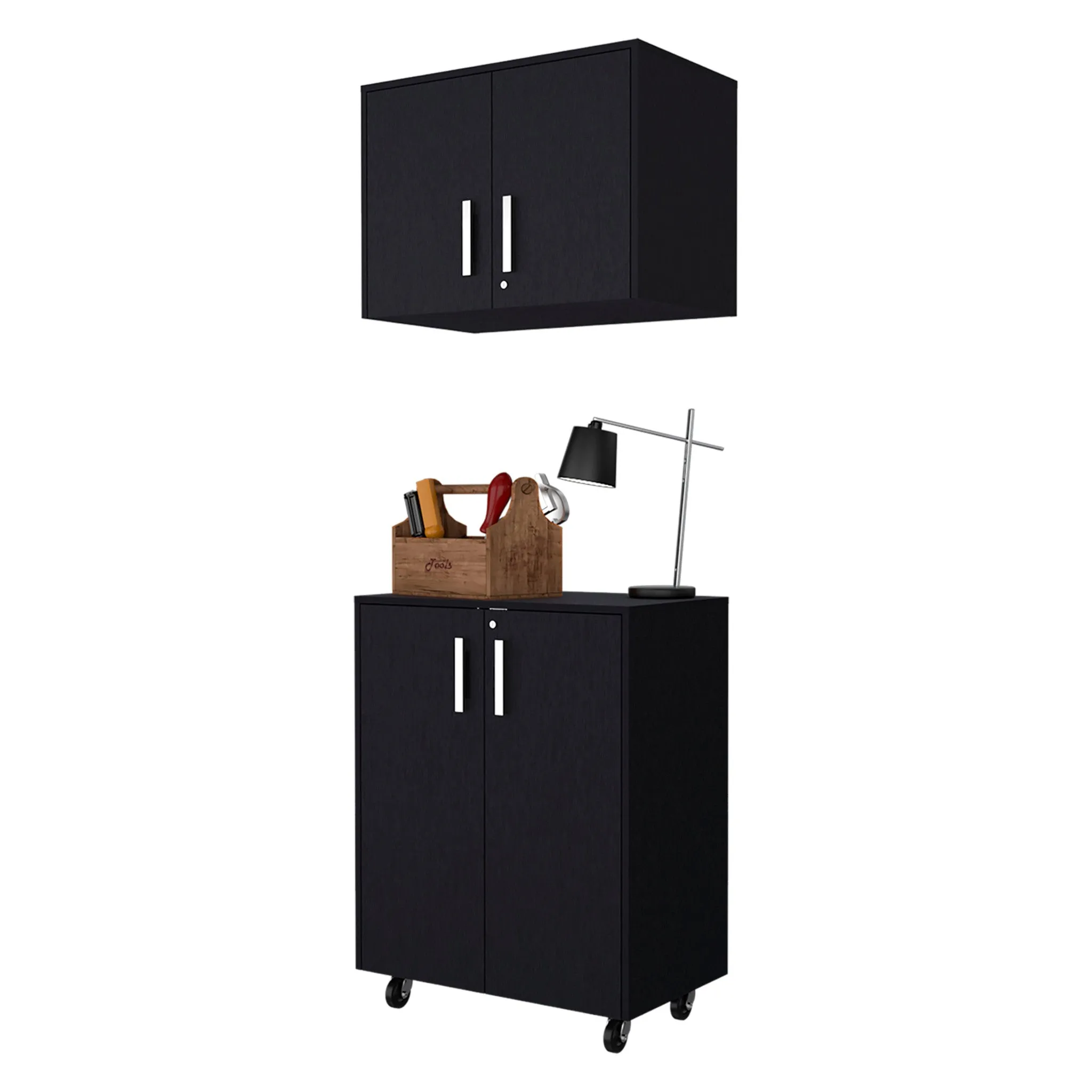 28 Black Wall mounted Accent Cabinet With Four Shelves