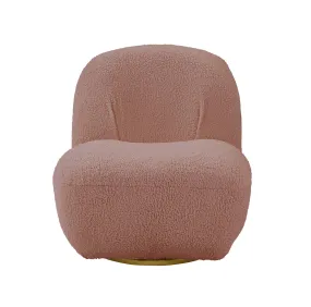 32 Pink Sherpa Solid Color Swivel Slipper Chair