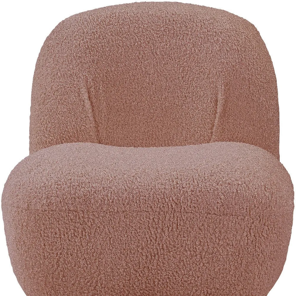 32 Pink Sherpa Solid Color Swivel Slipper Chair