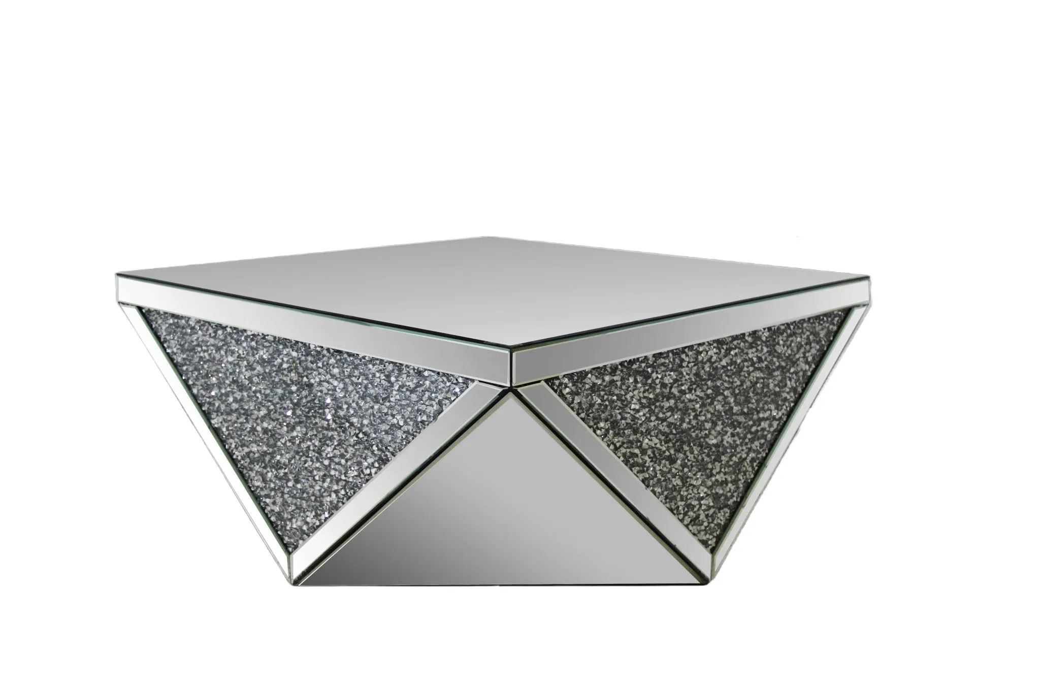 38 Silver Glass Square Mirrored Coffee Table