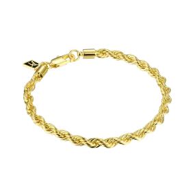 4.5mm Rope Bracelet - Yellow Gold