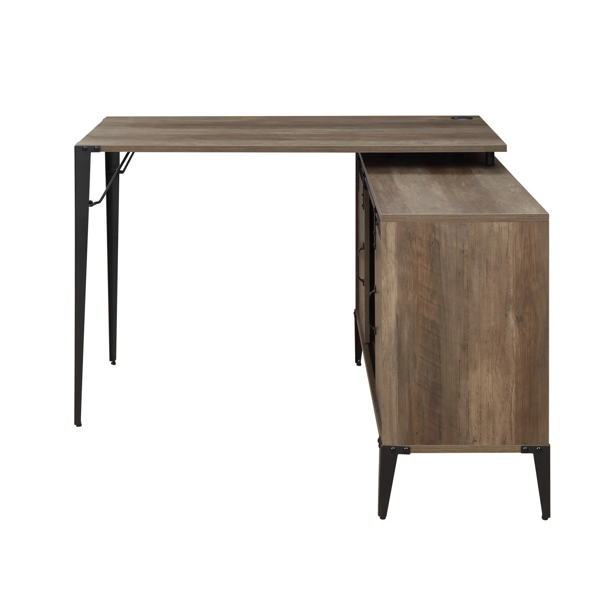 48 Brown and Black L Shape Writing Desk