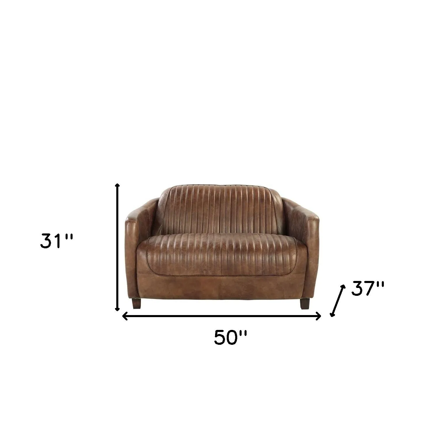 50 Brown Leather Loveseat