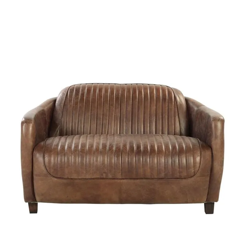 50 Brown Leather Loveseat