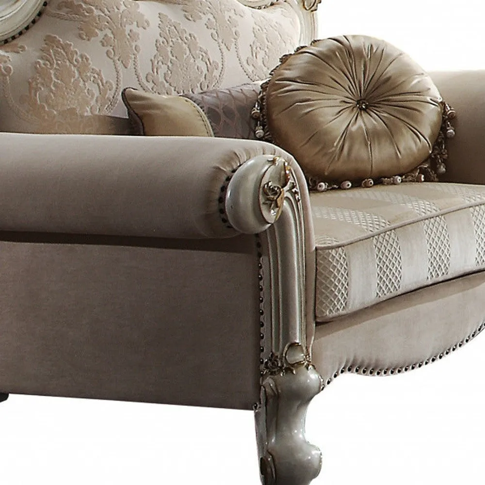 50 Pearl Fabric Damask Arm Chair