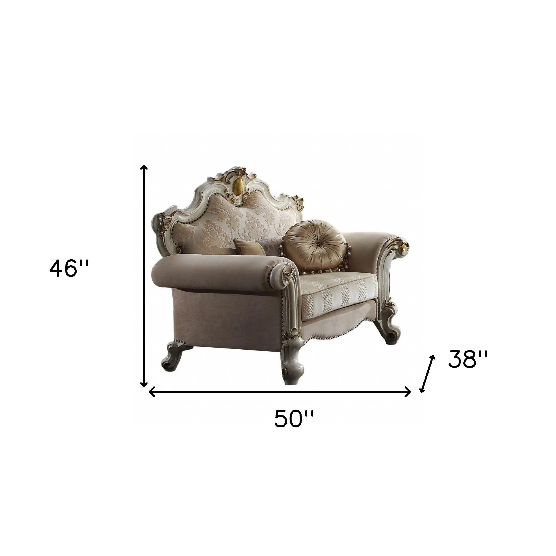 50 Pearl Fabric Damask Arm Chair