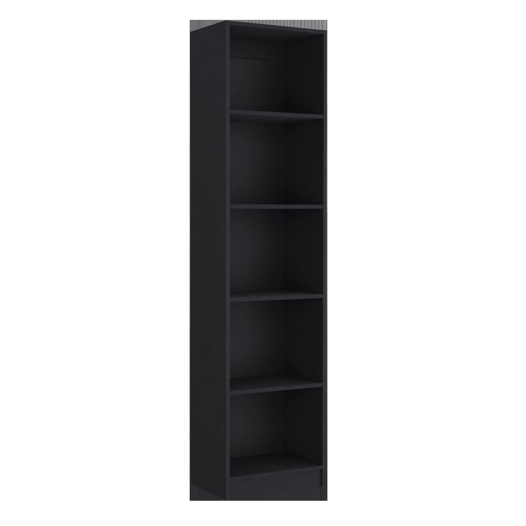 71 Black Five Tier Bookcase with Two doors