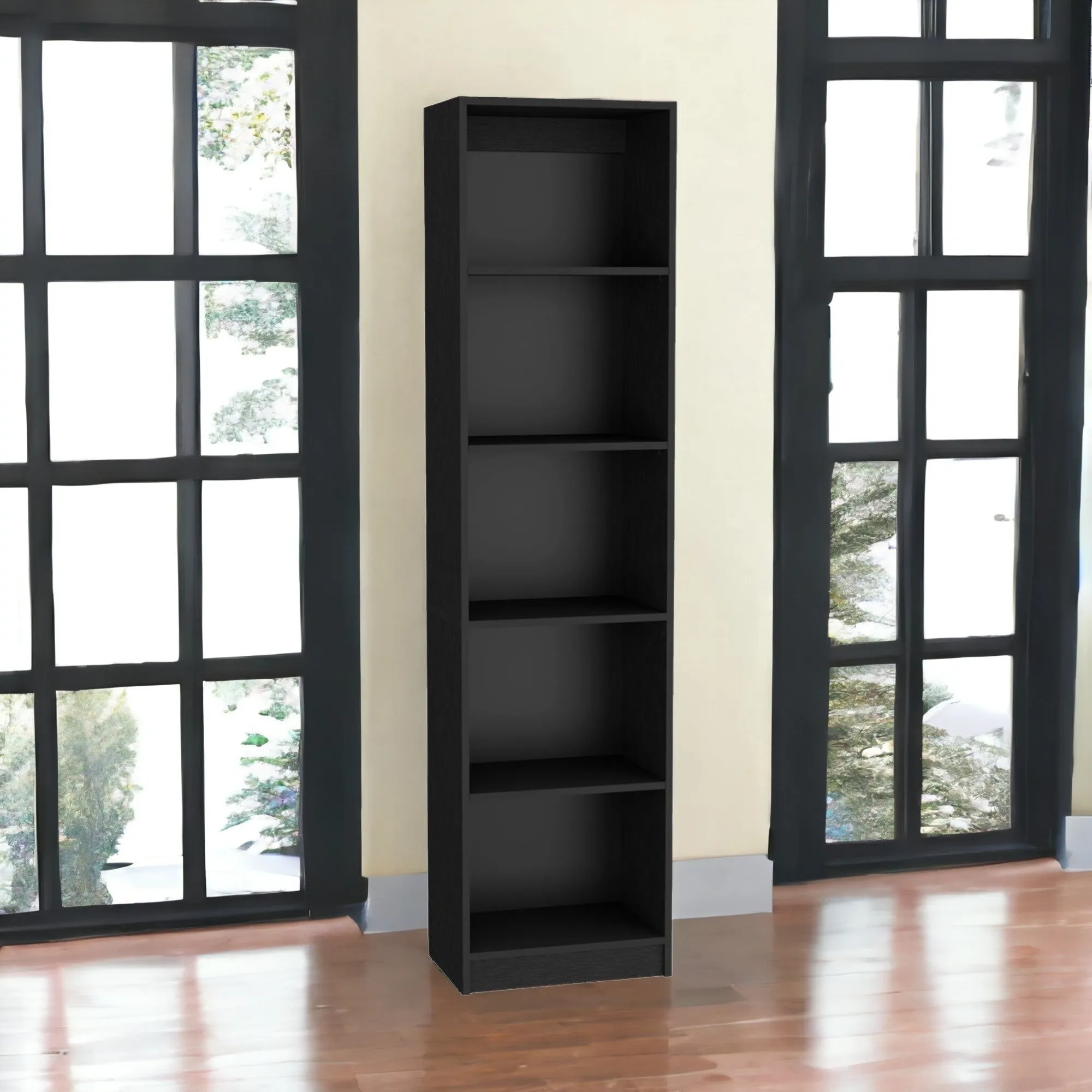 71 Black Four Tier Bookcase