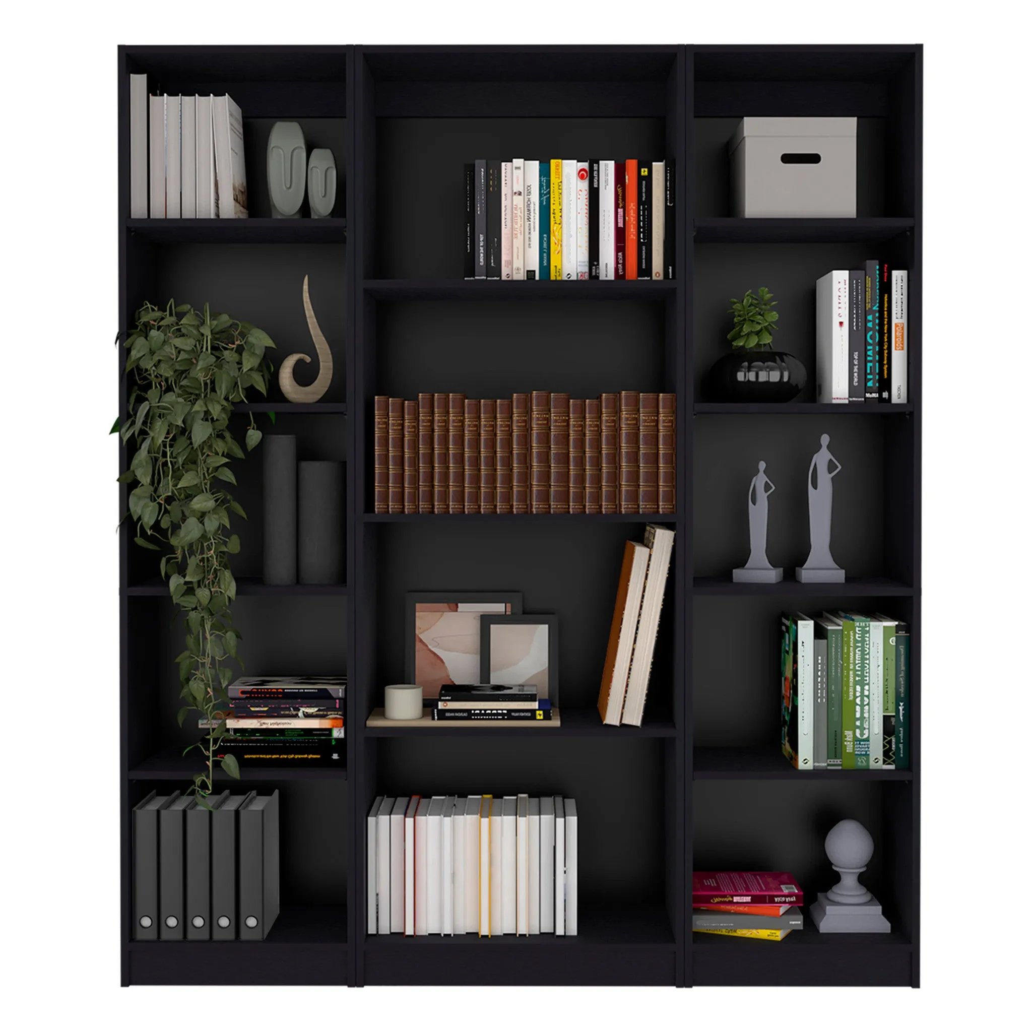 71 Black Four Tier Bookcase