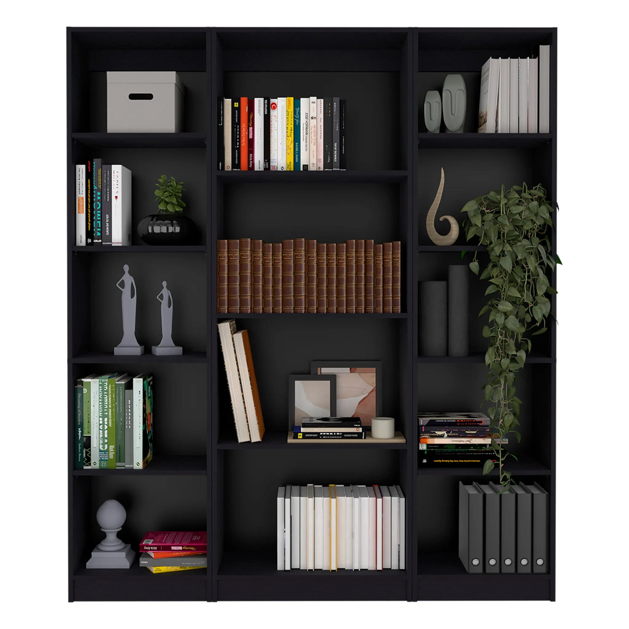 71 Black Four Tier Bookcase