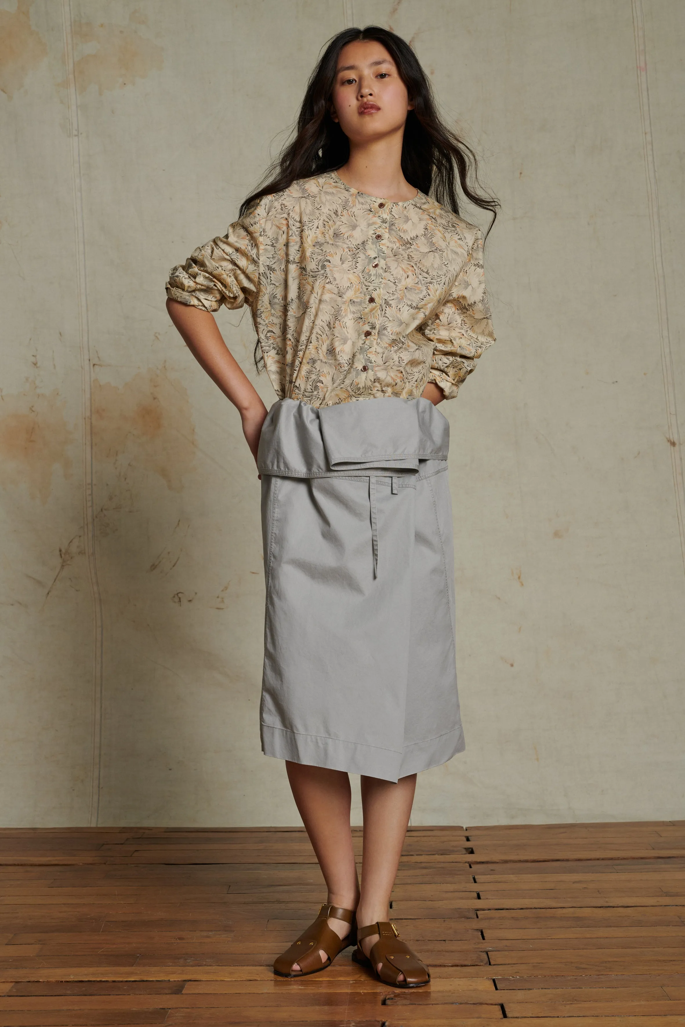 Alaska Blouse Beige/Gris