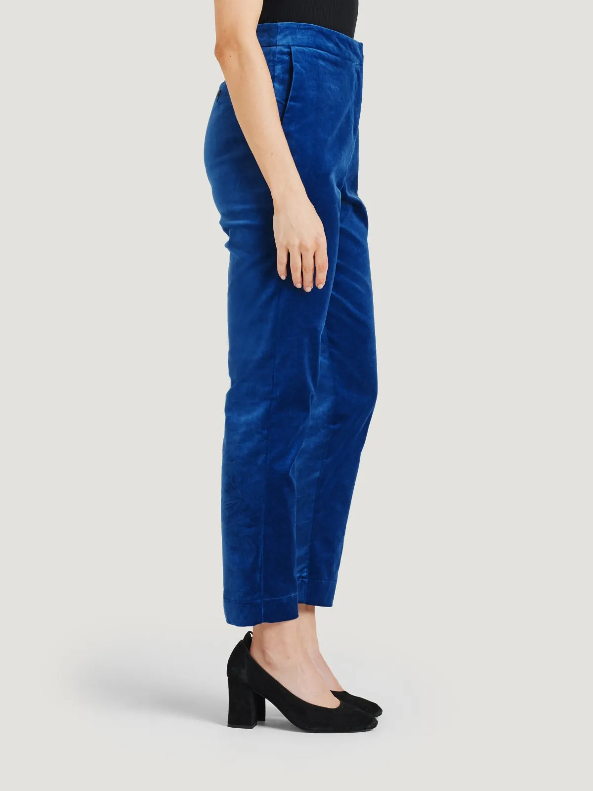 Alleegra Organic Cotton Velvet Trouser - Dark Sapphire Blue