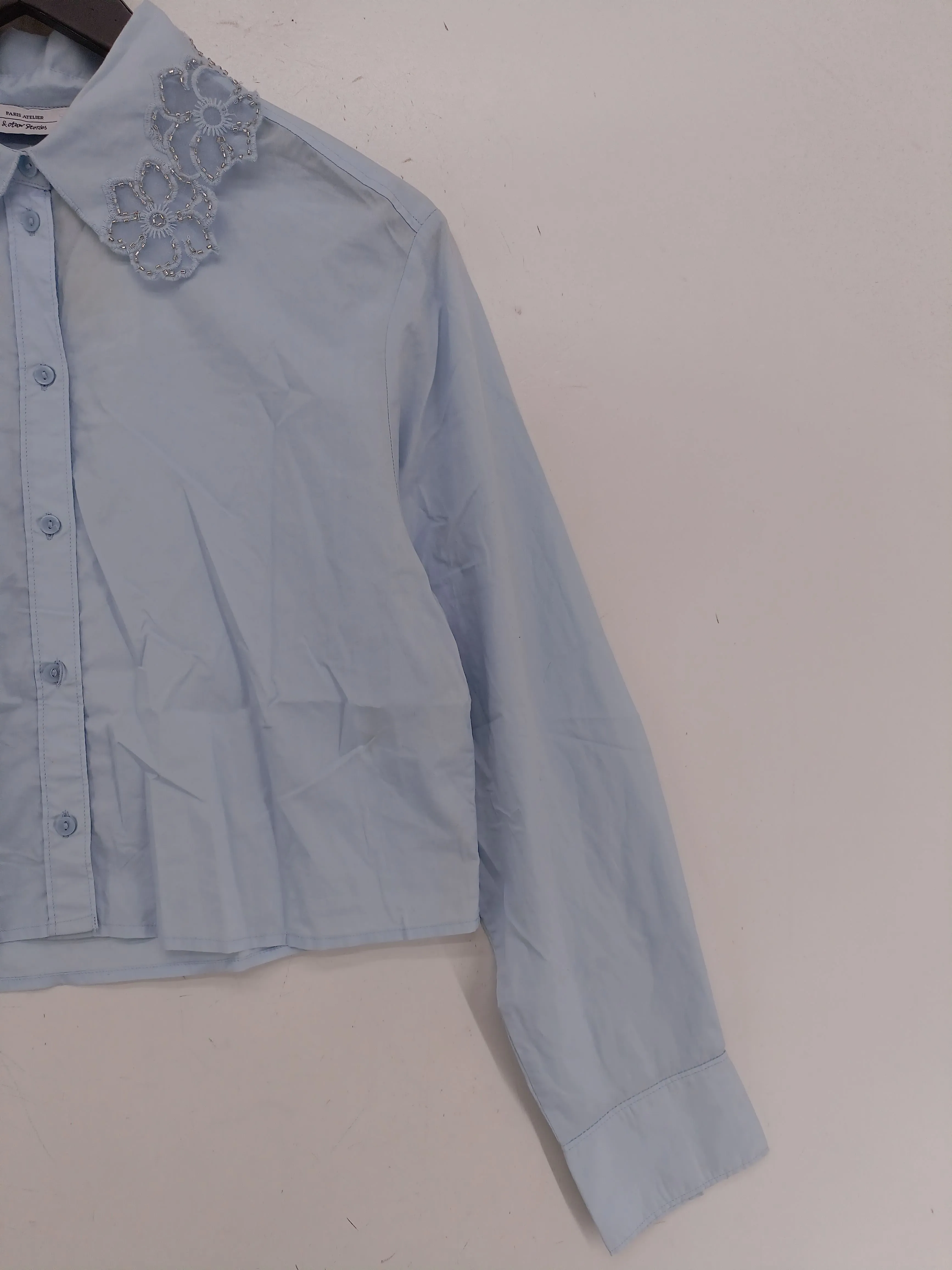 & Other Stories Women's Blouse UK 10 Blue 100% Cotton