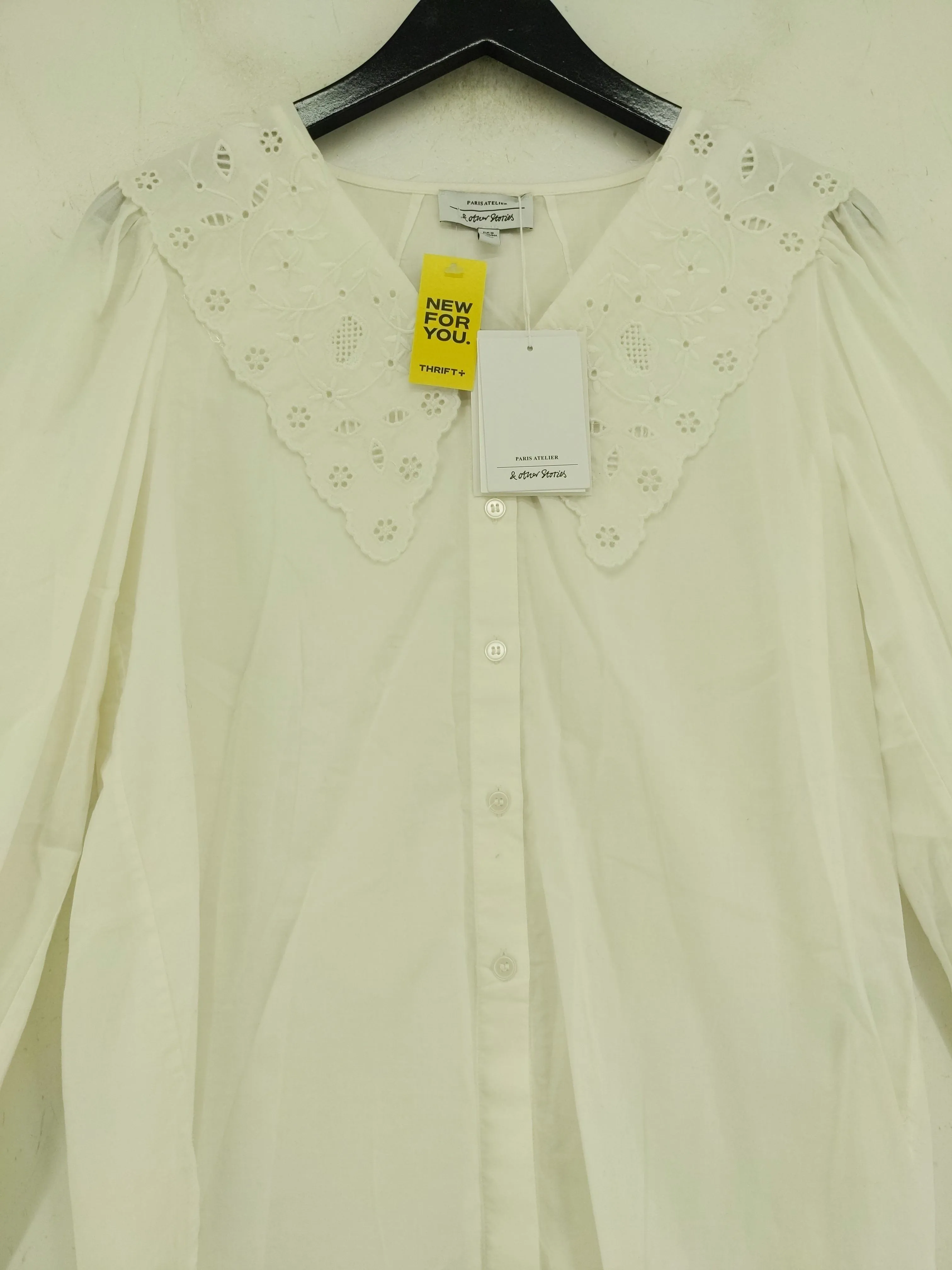 & Other Stories Women's Blouse UK 8 White 100% Cotton