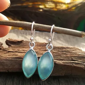 Aqua Chalcedony Earring,925 Sterling Silver Earring,May Birthstone,Handmade Gift,Faceted Dangle Earrings,Bridesmaid Jewelry,Gift For Her