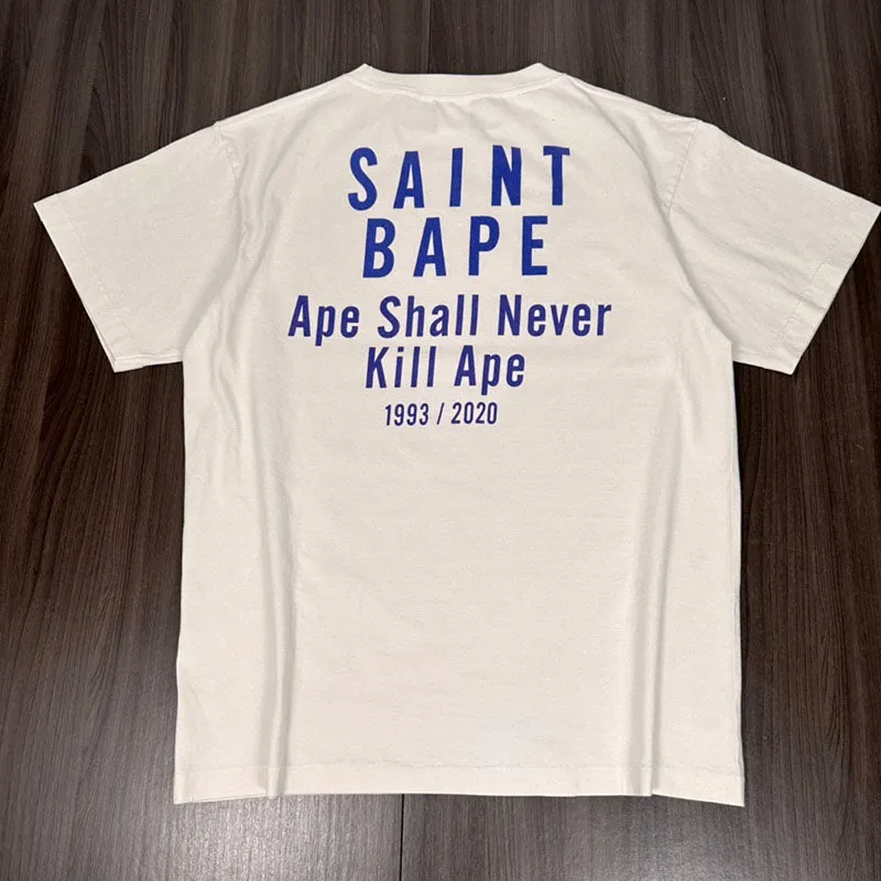 BAPE x Saint Mxxxxxx Skull Tee Vintage White