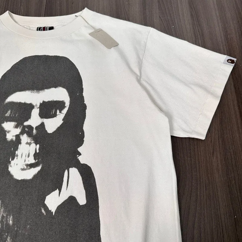 BAPE x Saint Mxxxxxx Skull Tee Vintage White