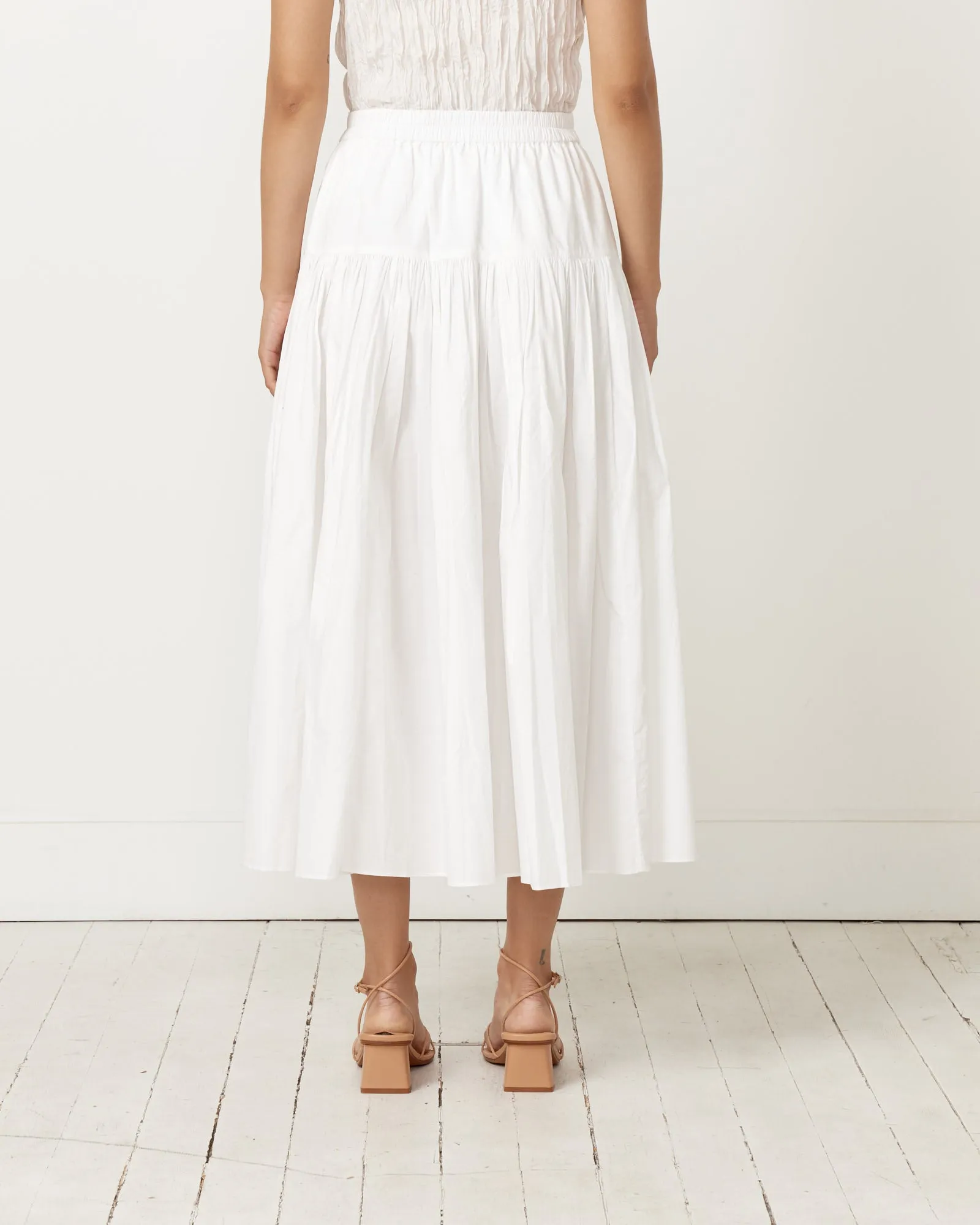 Bayeux Yoke Maxi Skirt in Chalk