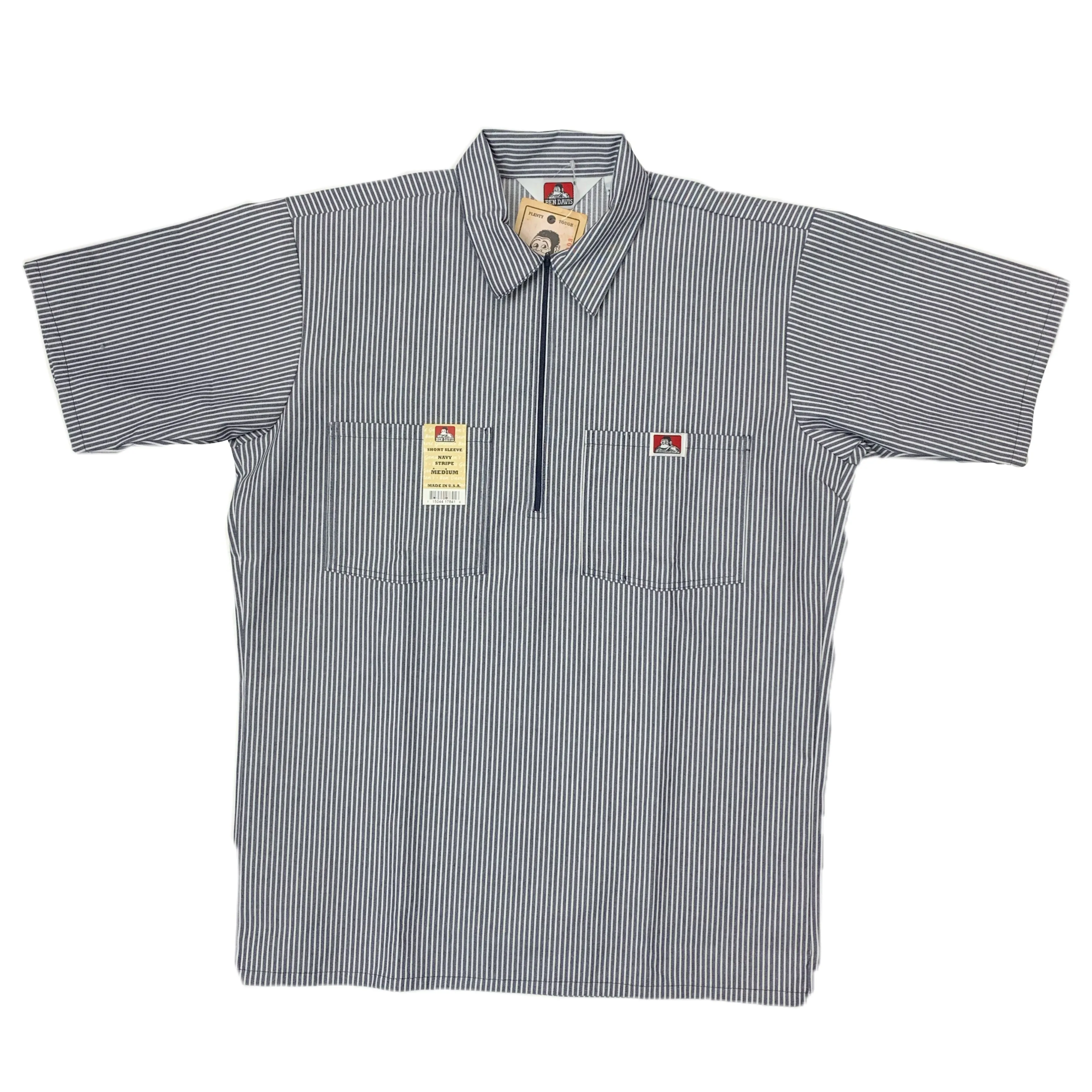 Ben Davis Short Sleeve Striped 1/2 Zip Shirt