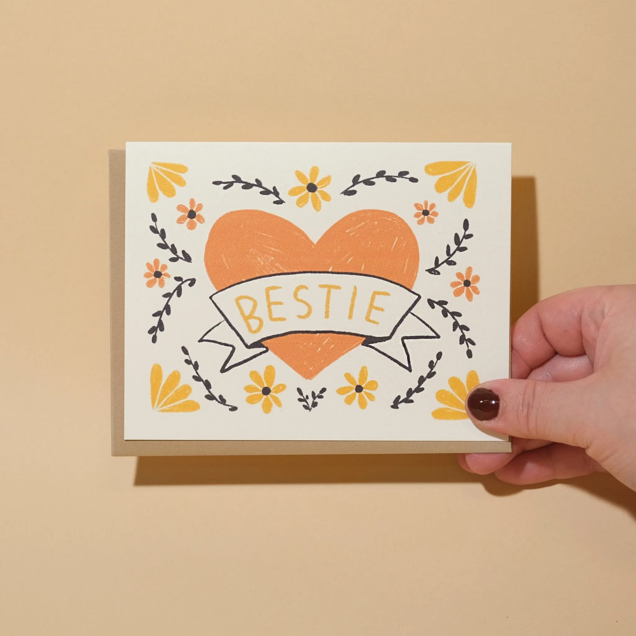 Bestie greeting card by rani ban co