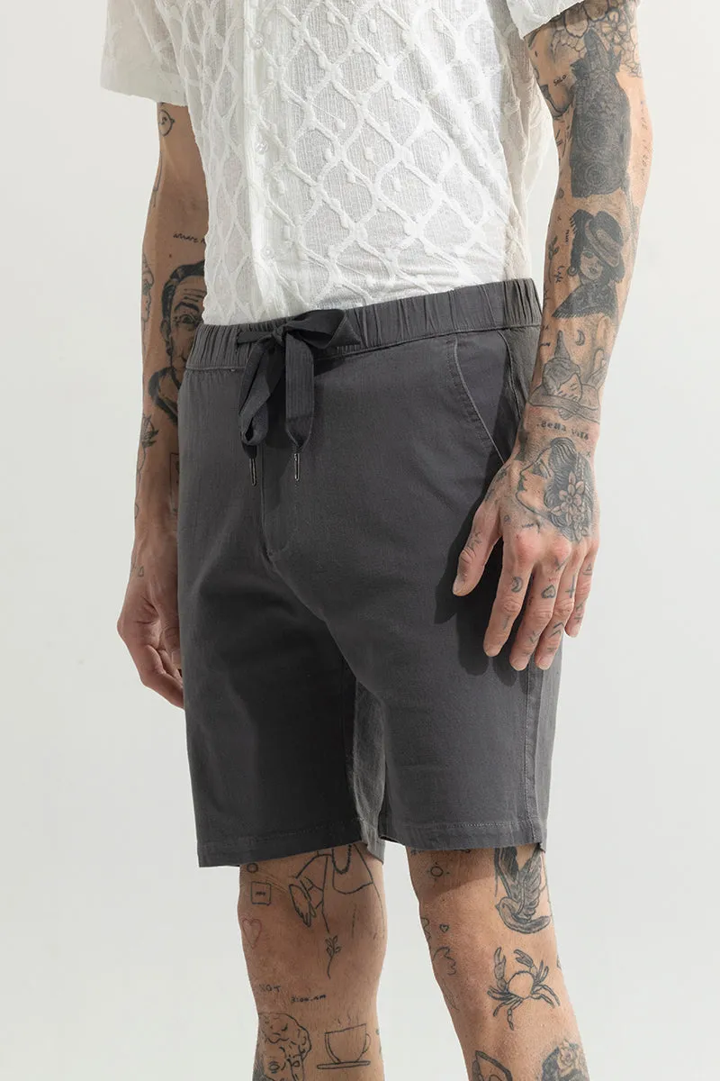 Brocky Elephant Grey Linen Shorts