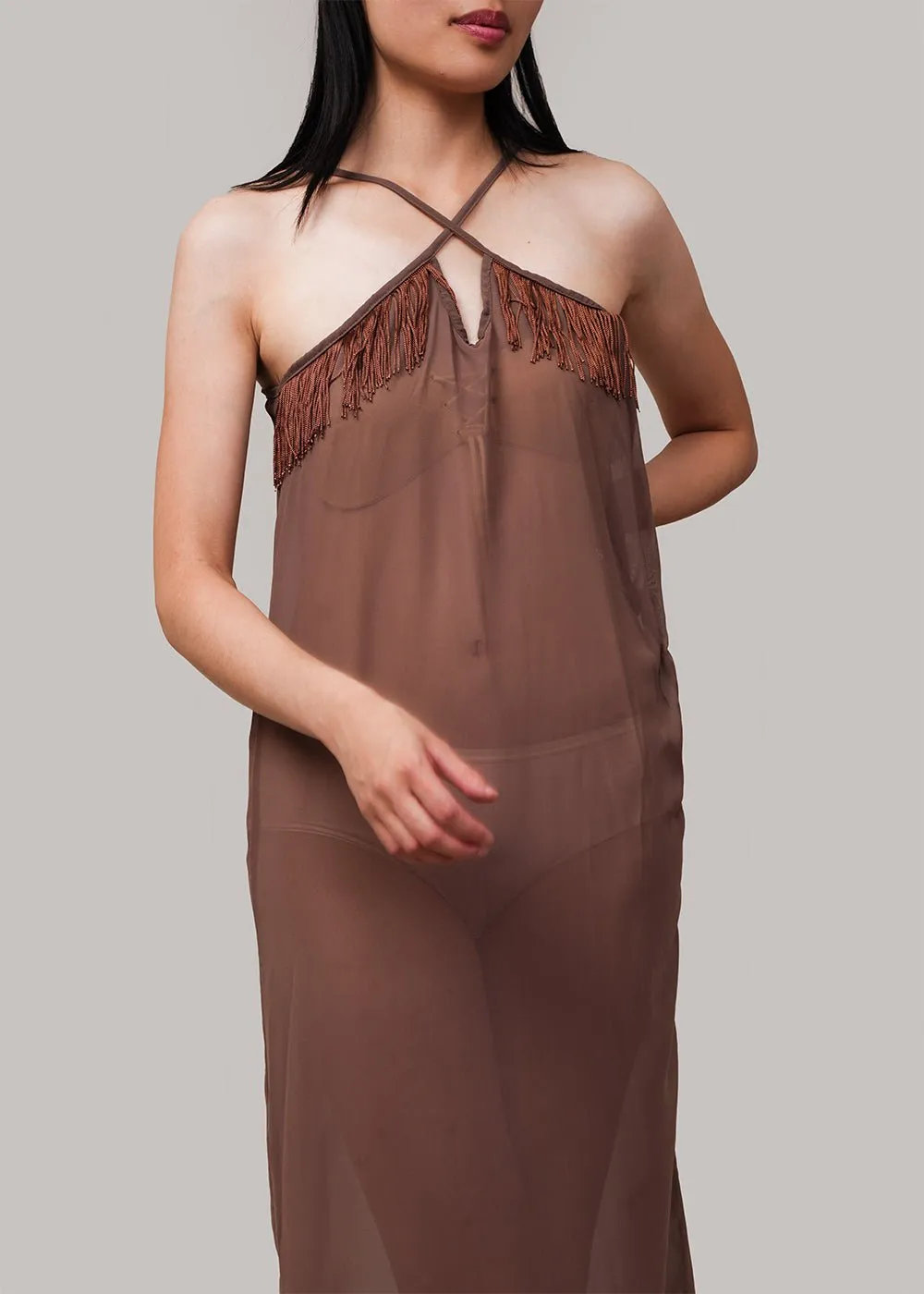 Brown Disa Strap Dress