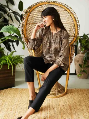 Carmen Lenzing™ Ecovero™ Blouse - Burnt Sugar Brown