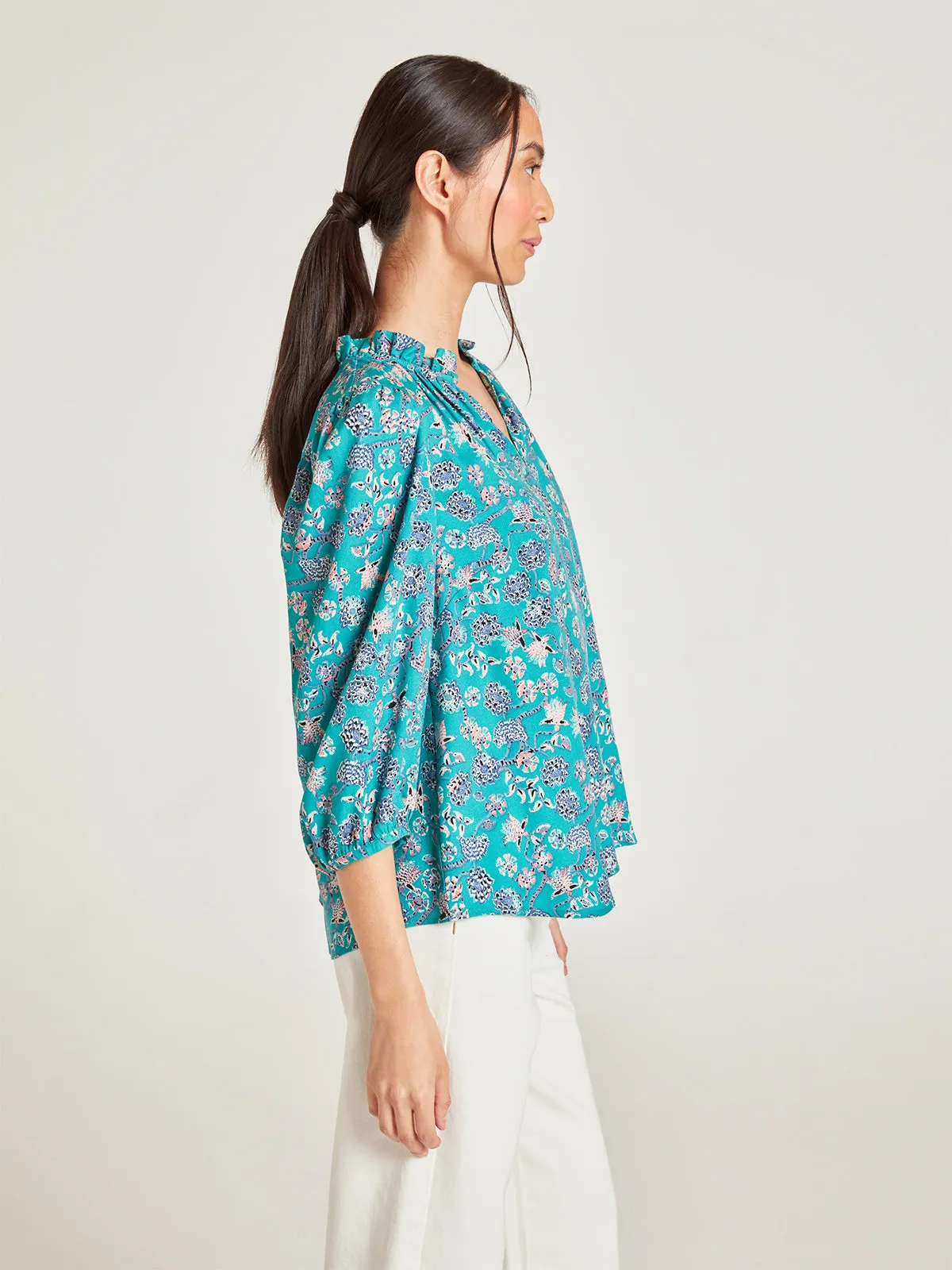 Chandri Tencel™ Crepe Blouse - Midori Green