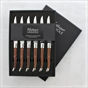 Chateau Laguiole Heritage Steak Knives Brazilian Rosewood - Set of 6