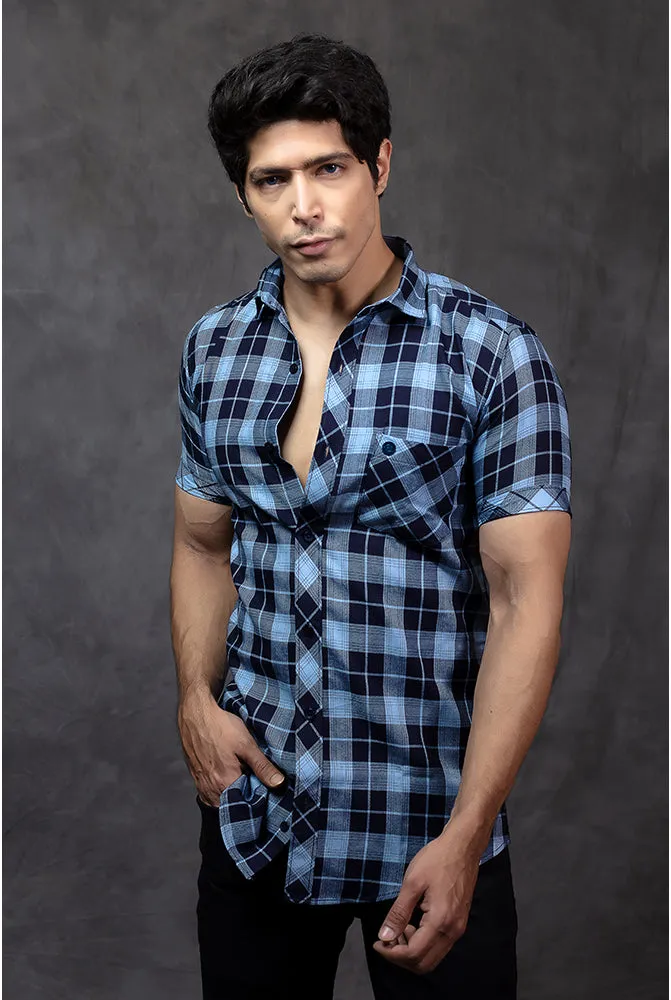 Check Shirt for Men - Blue Check Shirt Mens - Buy Now