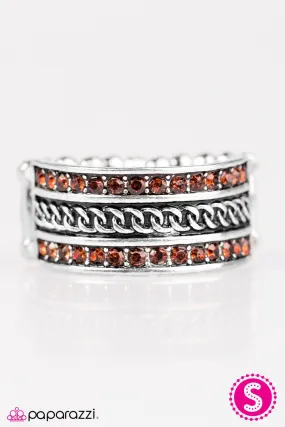 Chicly Chicago Silver and Brown Rhinestone Ring - Paparazzi Accessories