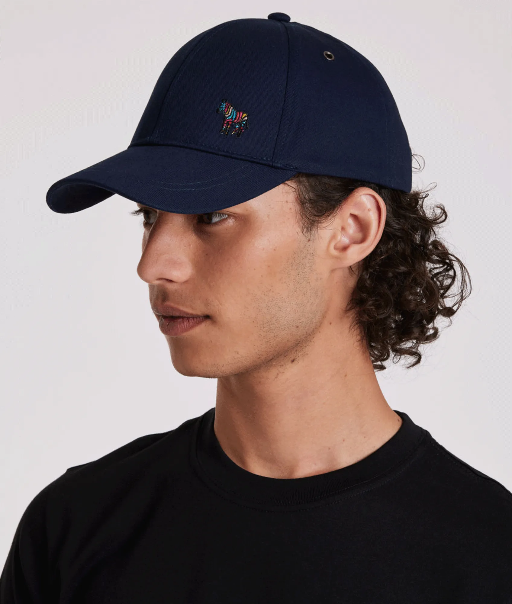 Cotton Zebra Logo Baseball Cap - Navy