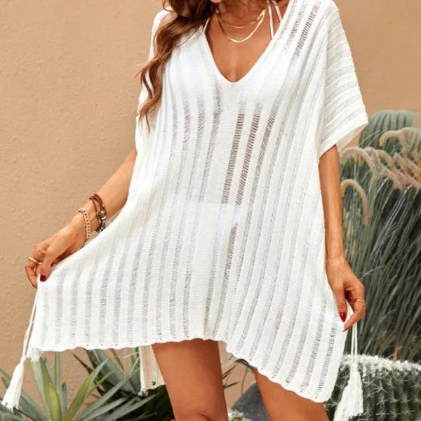 Crotchet swimsuit cover-up white