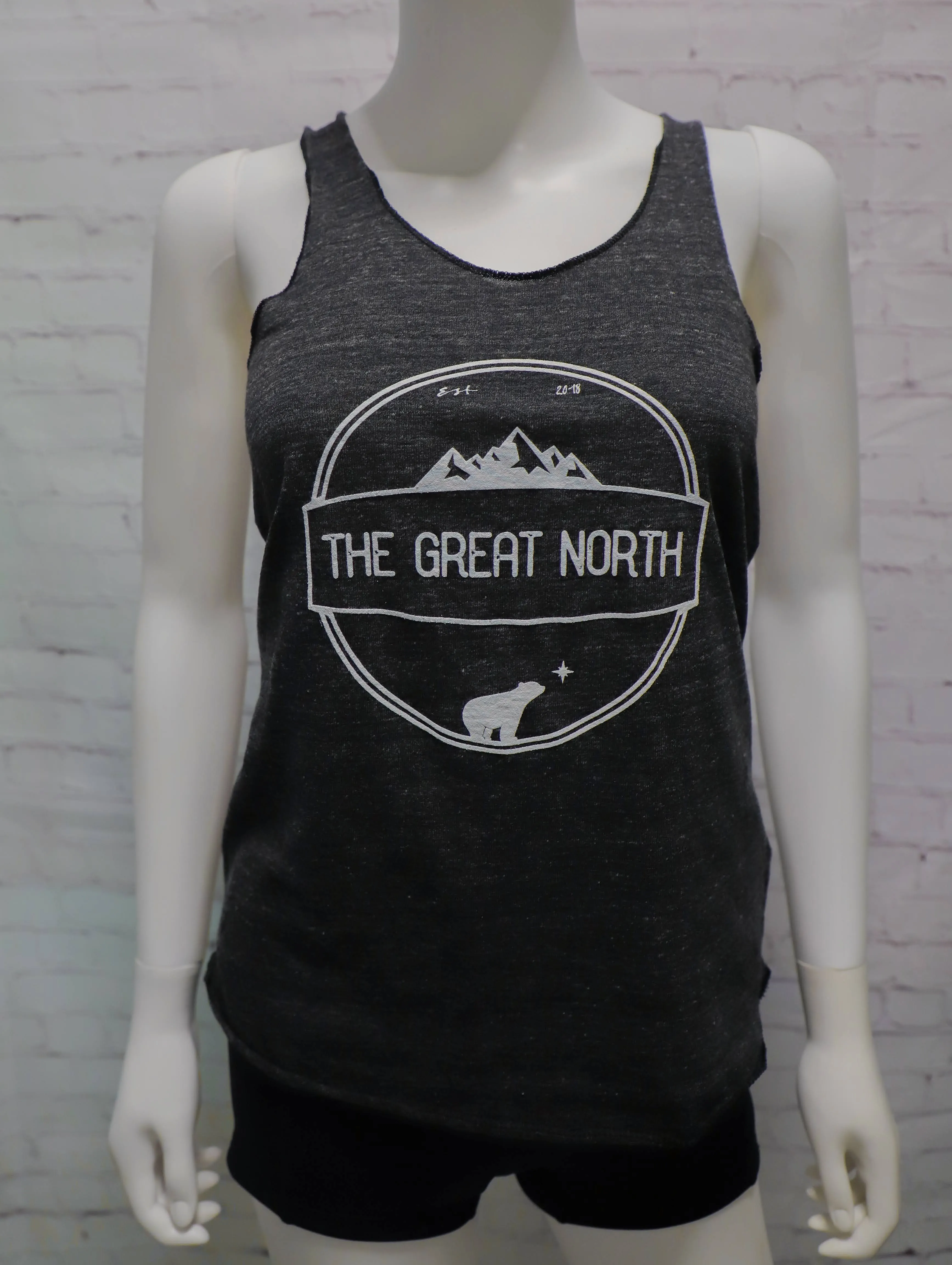 Dark Gray Eco-Jersey Racer Tank