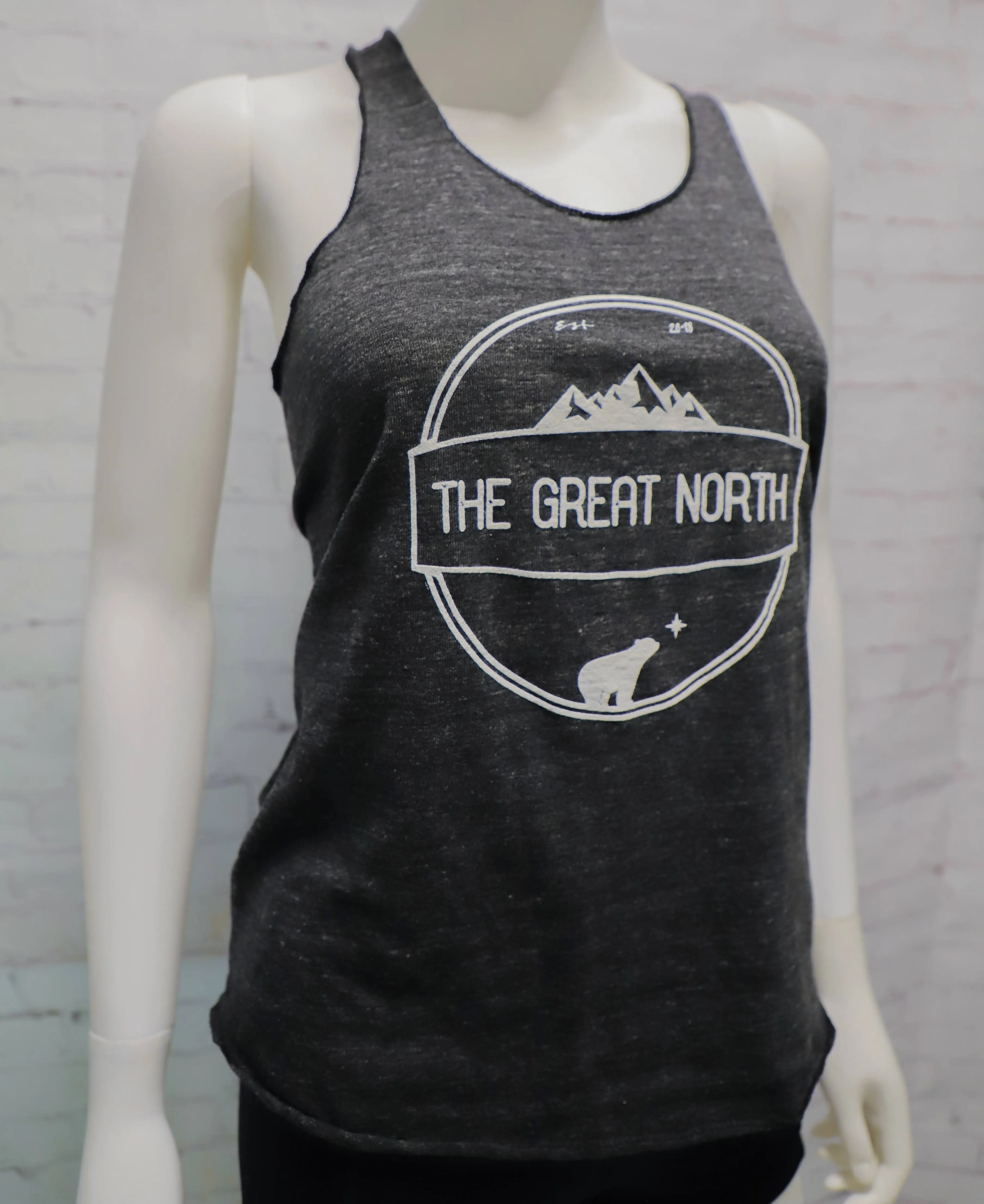 Dark Gray Eco-Jersey Racer Tank