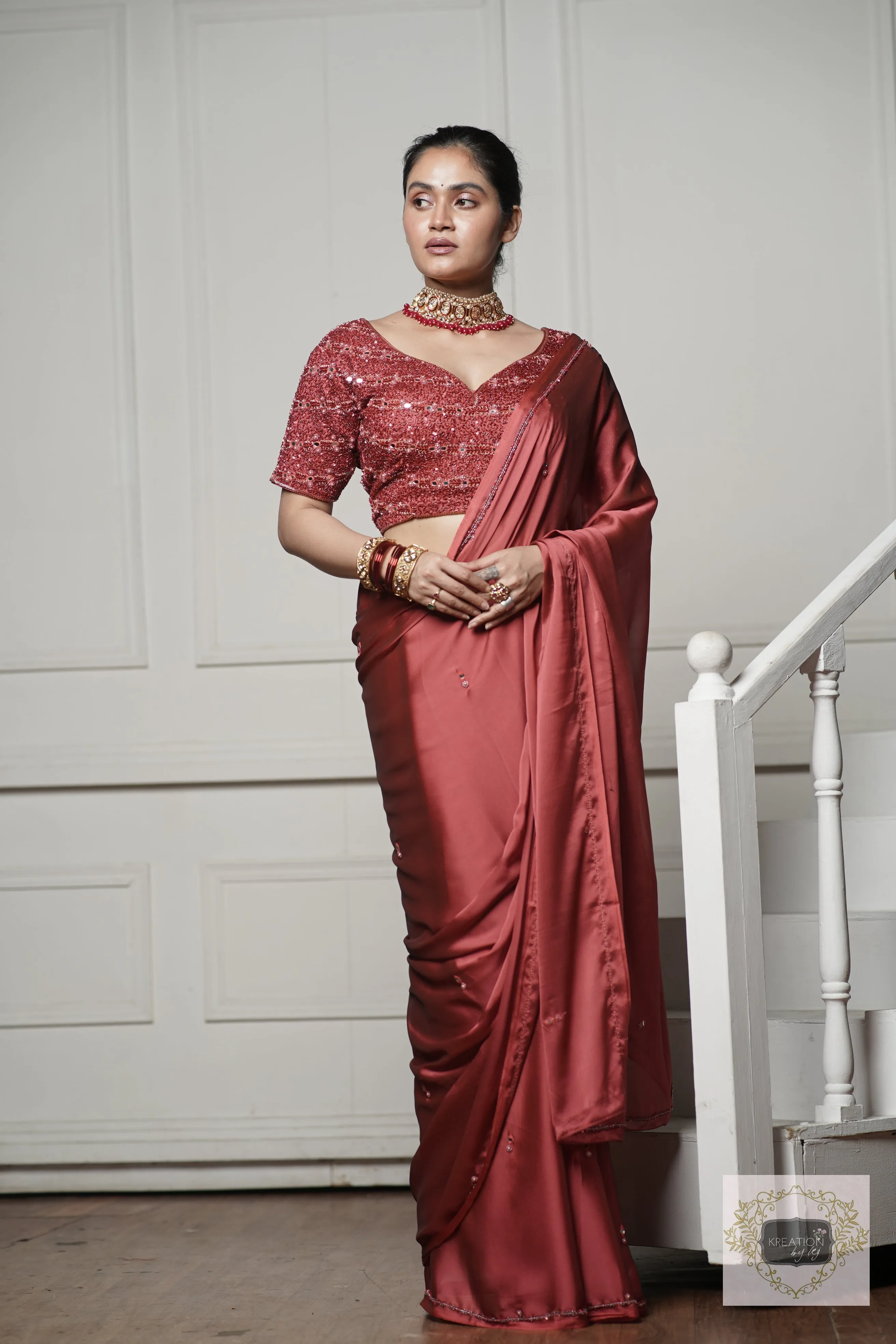 Dark Pink Cocktail Saree