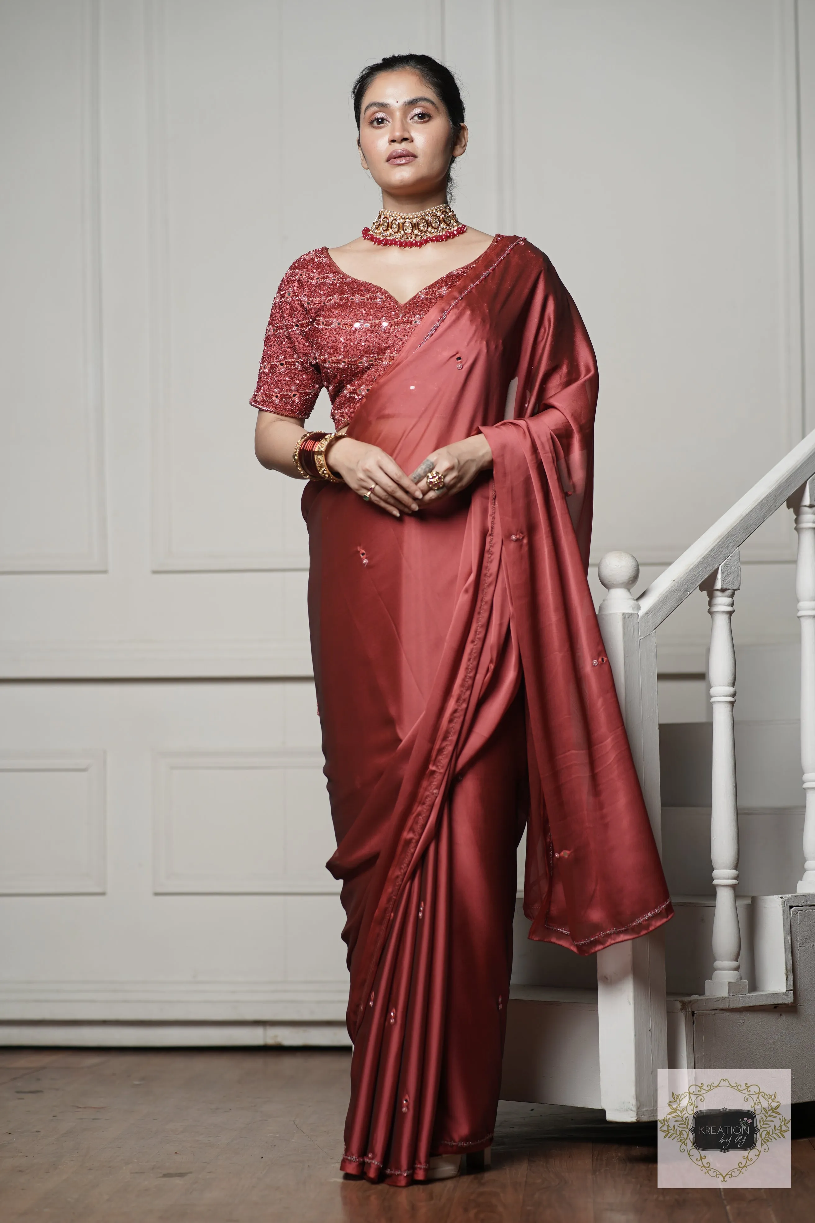 Dark Pink Cocktail Saree