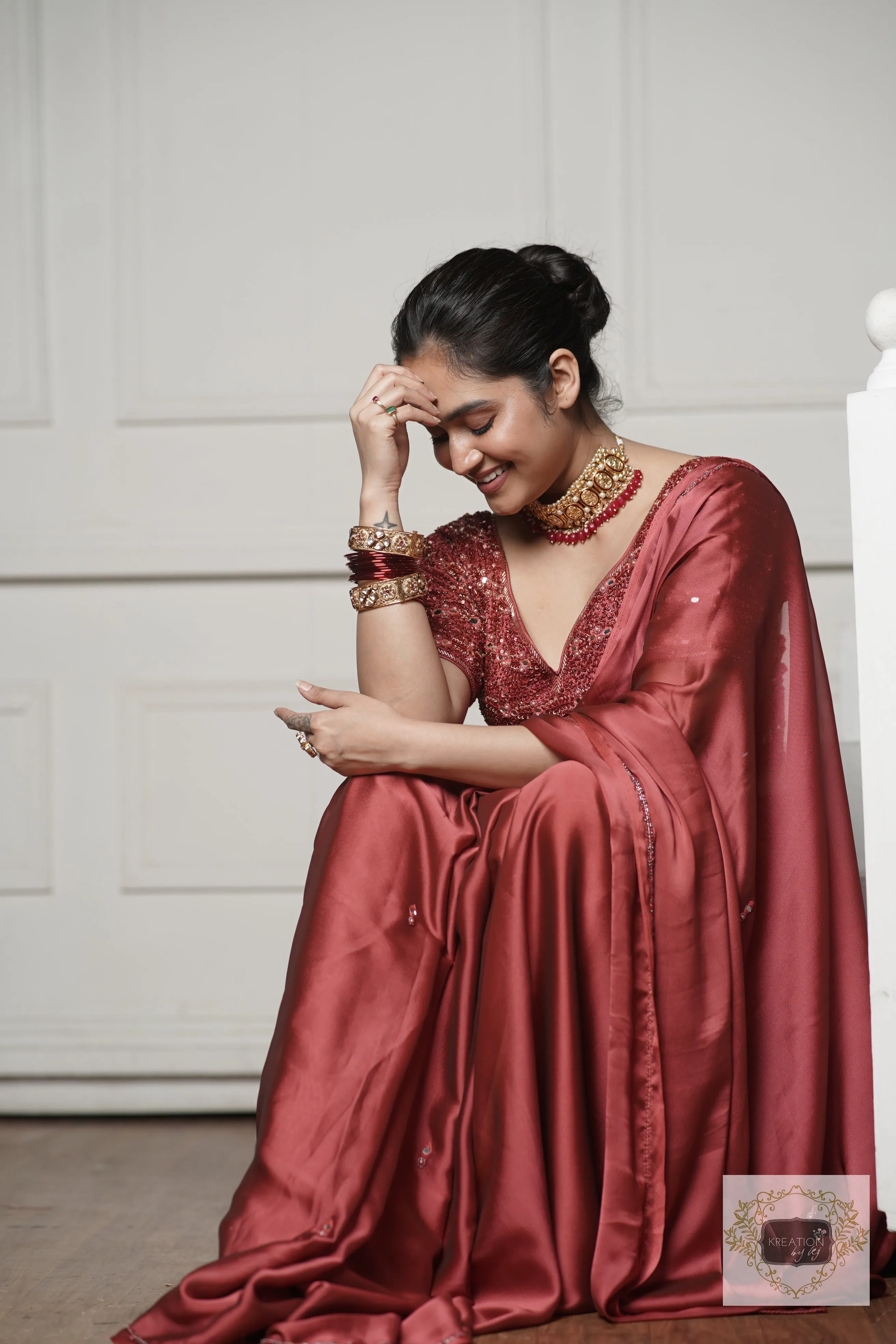 Dark Pink Cocktail Saree