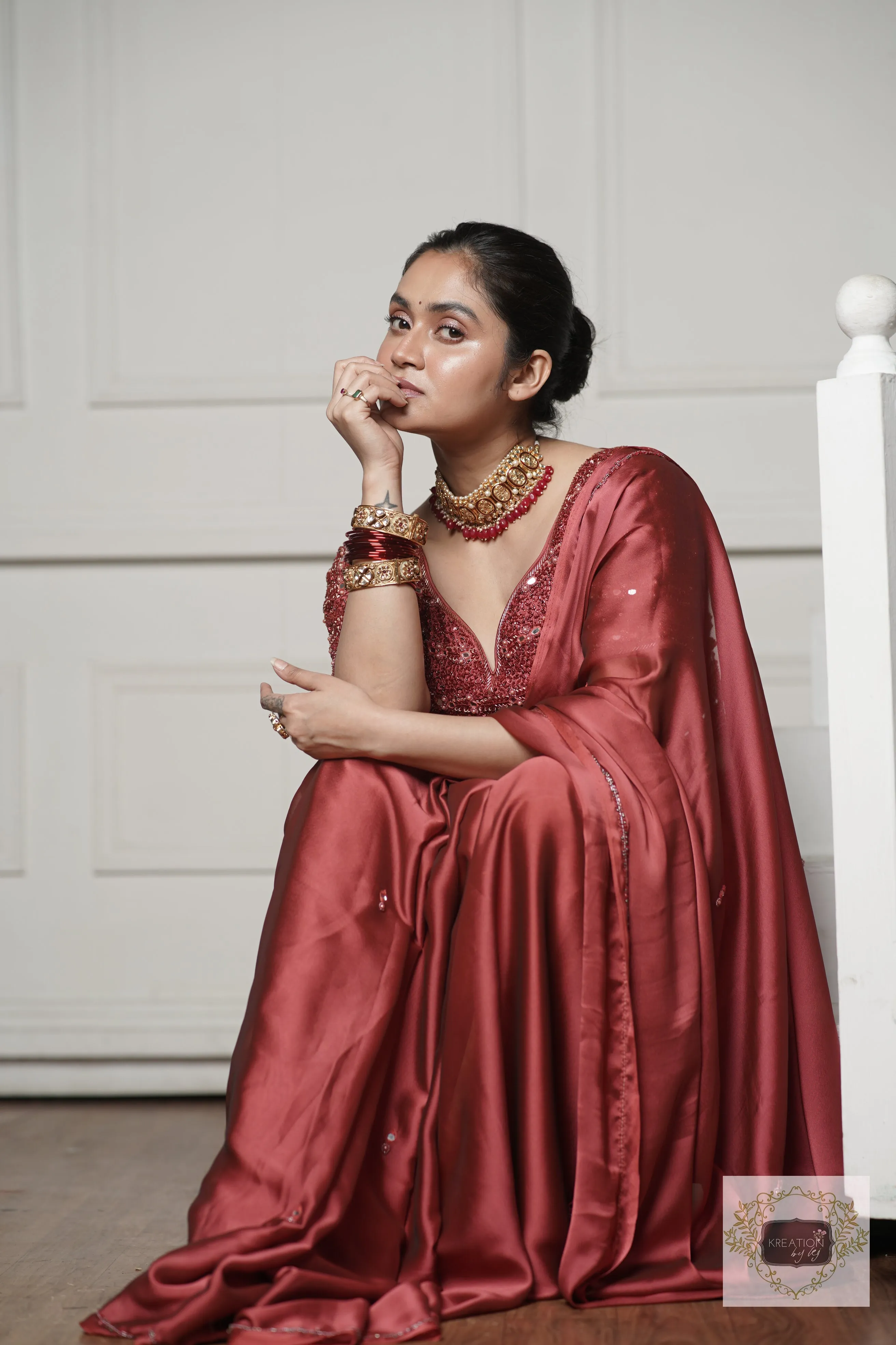 Dark Pink Cocktail Saree