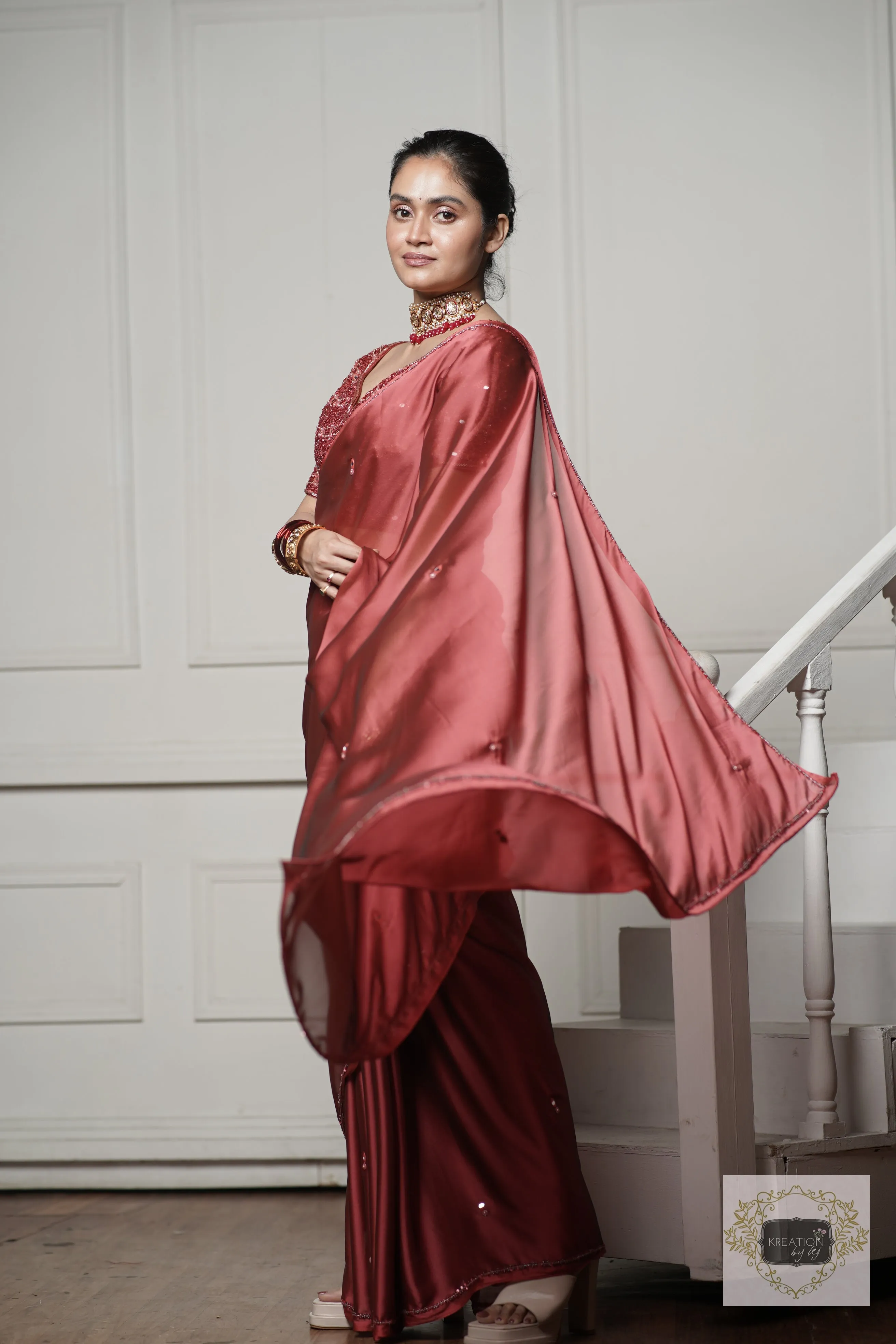 Dark Pink Cocktail Saree