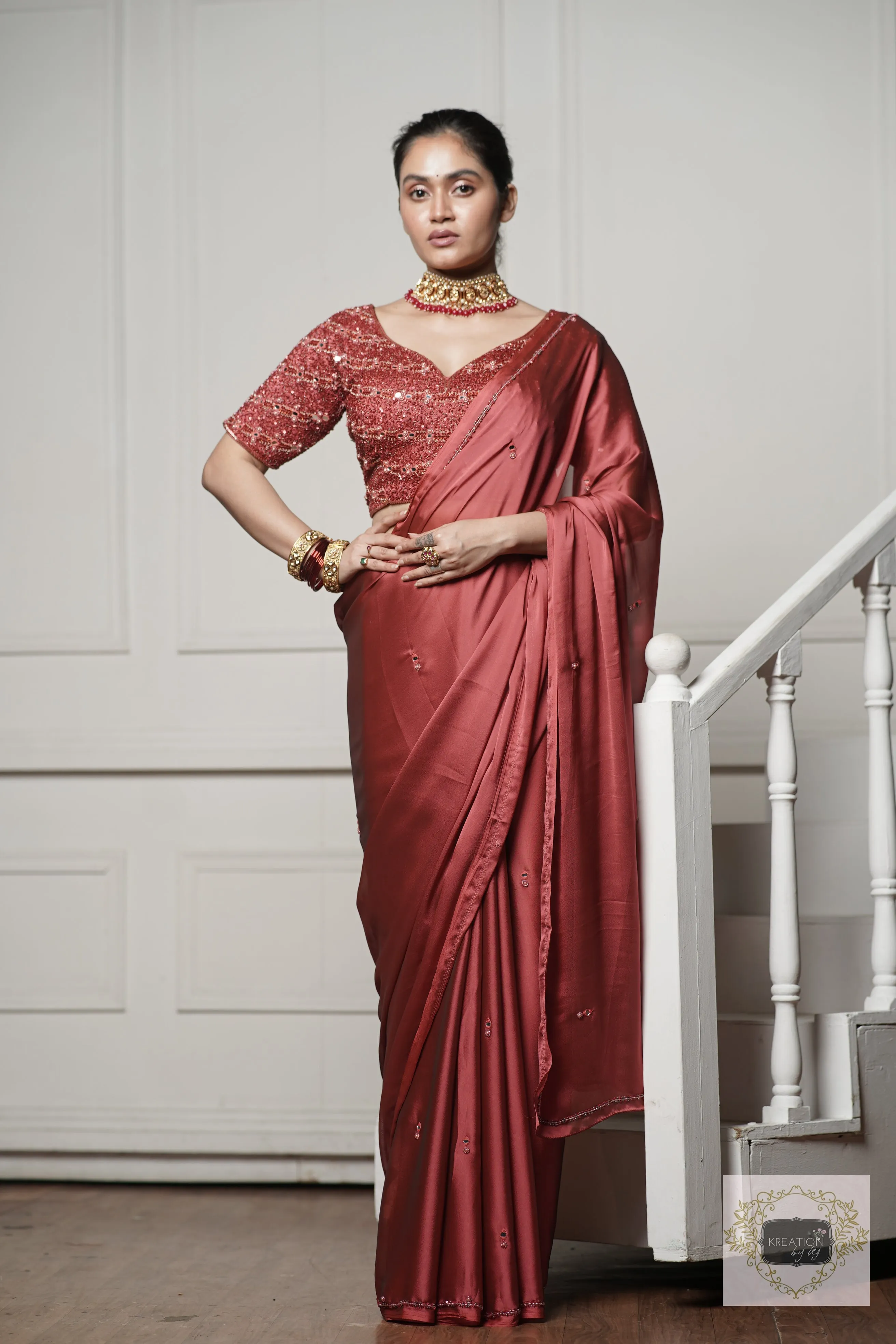 Dark Pink Cocktail Saree