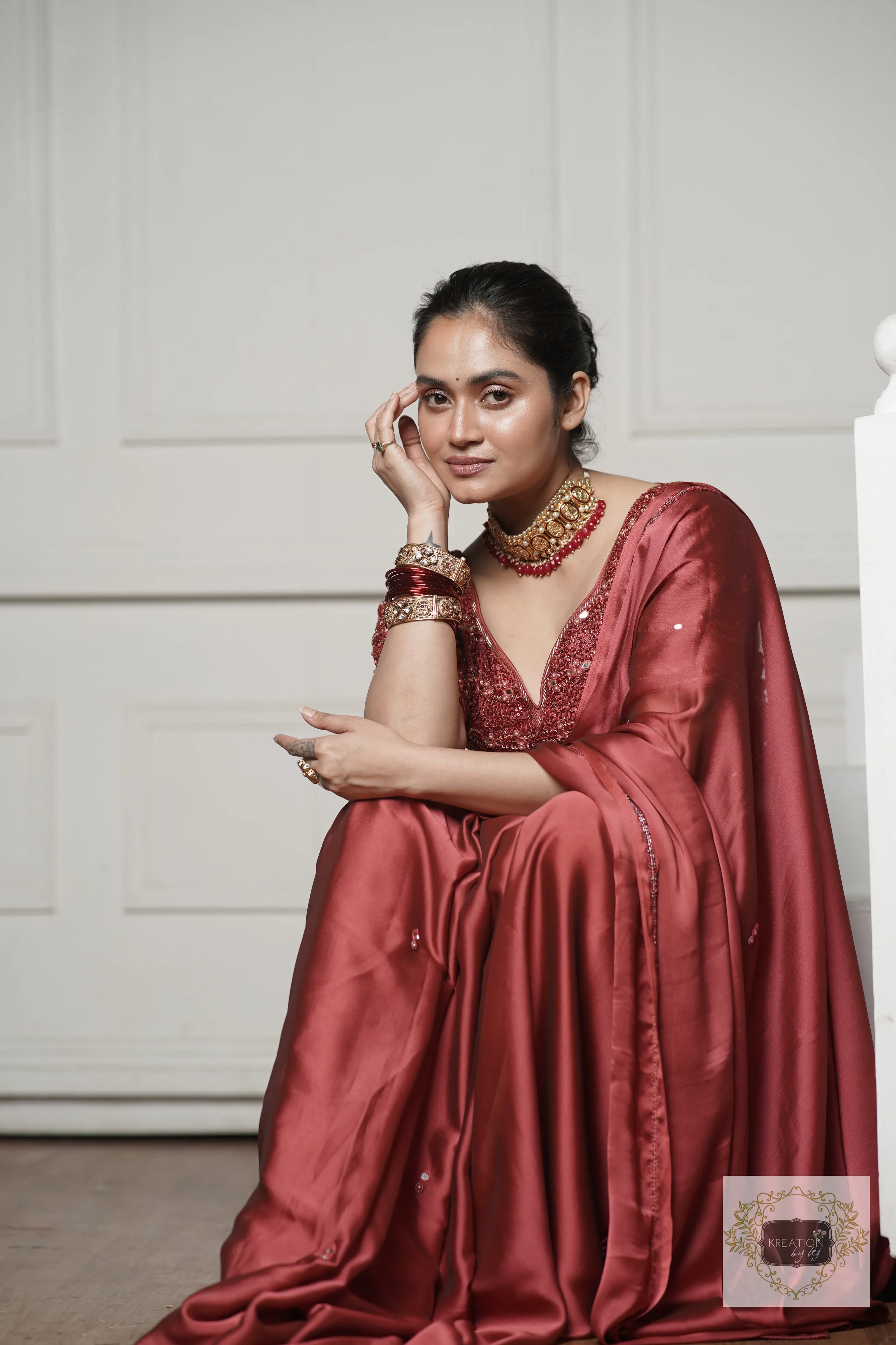 Dark Pink Cocktail Saree