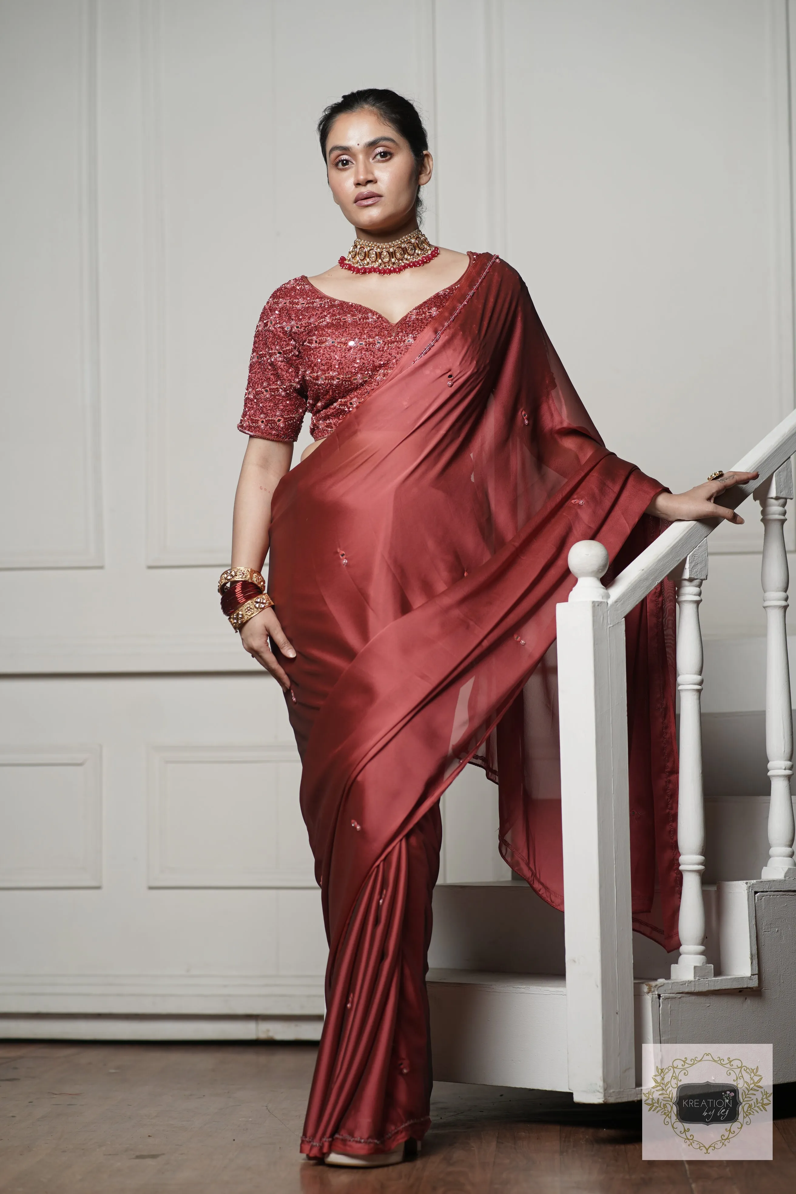 Dark Pink Cocktail Saree