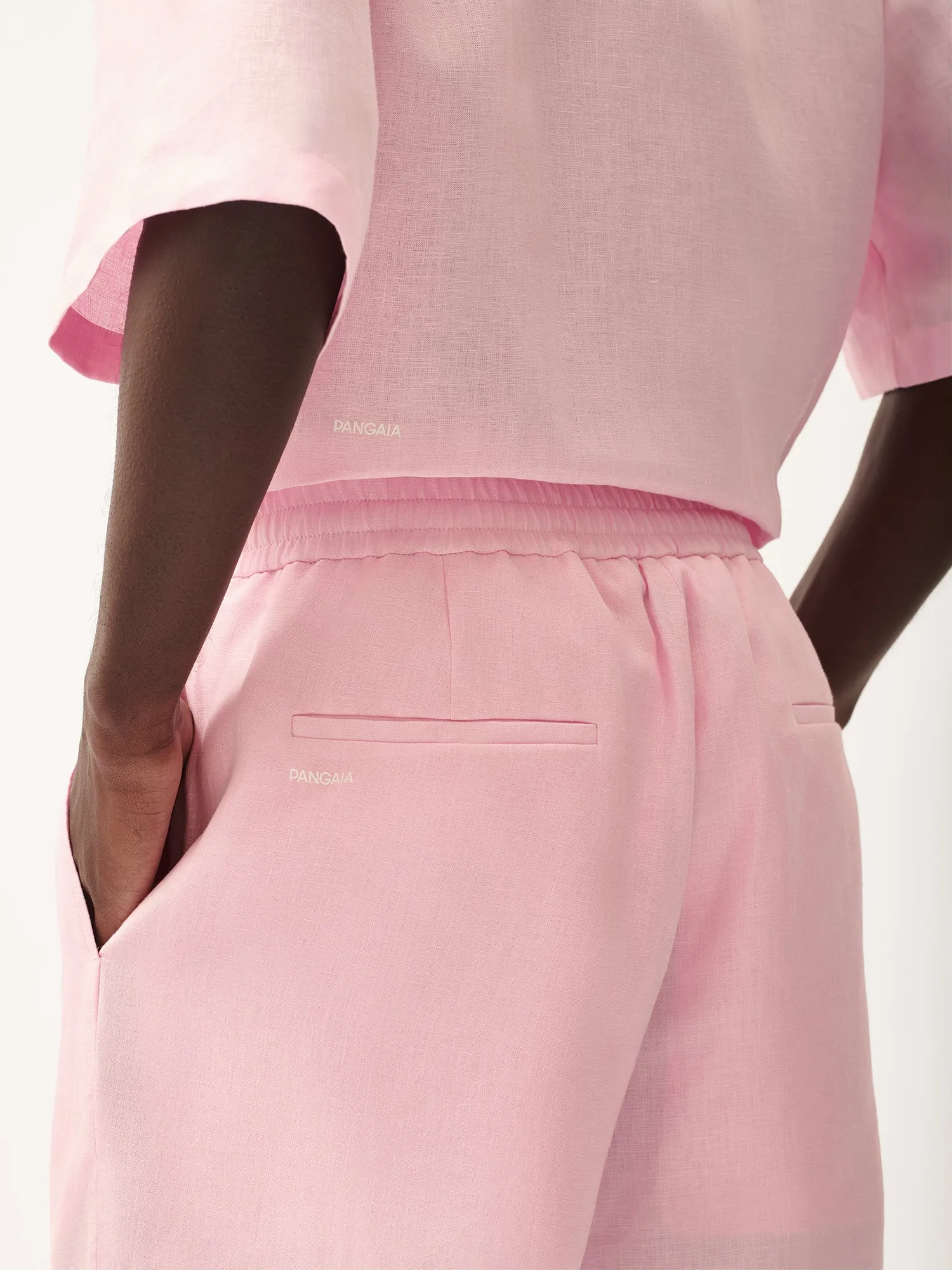 DNA Aloe Linen Mid Length Shorts—magnolia pink