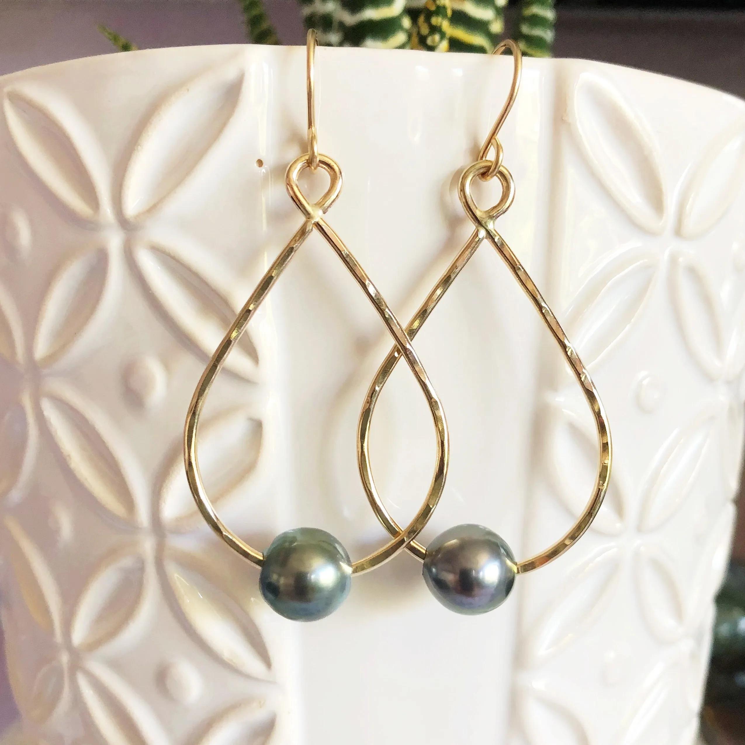 Earrings STELLA - tahitian pearl (E473)