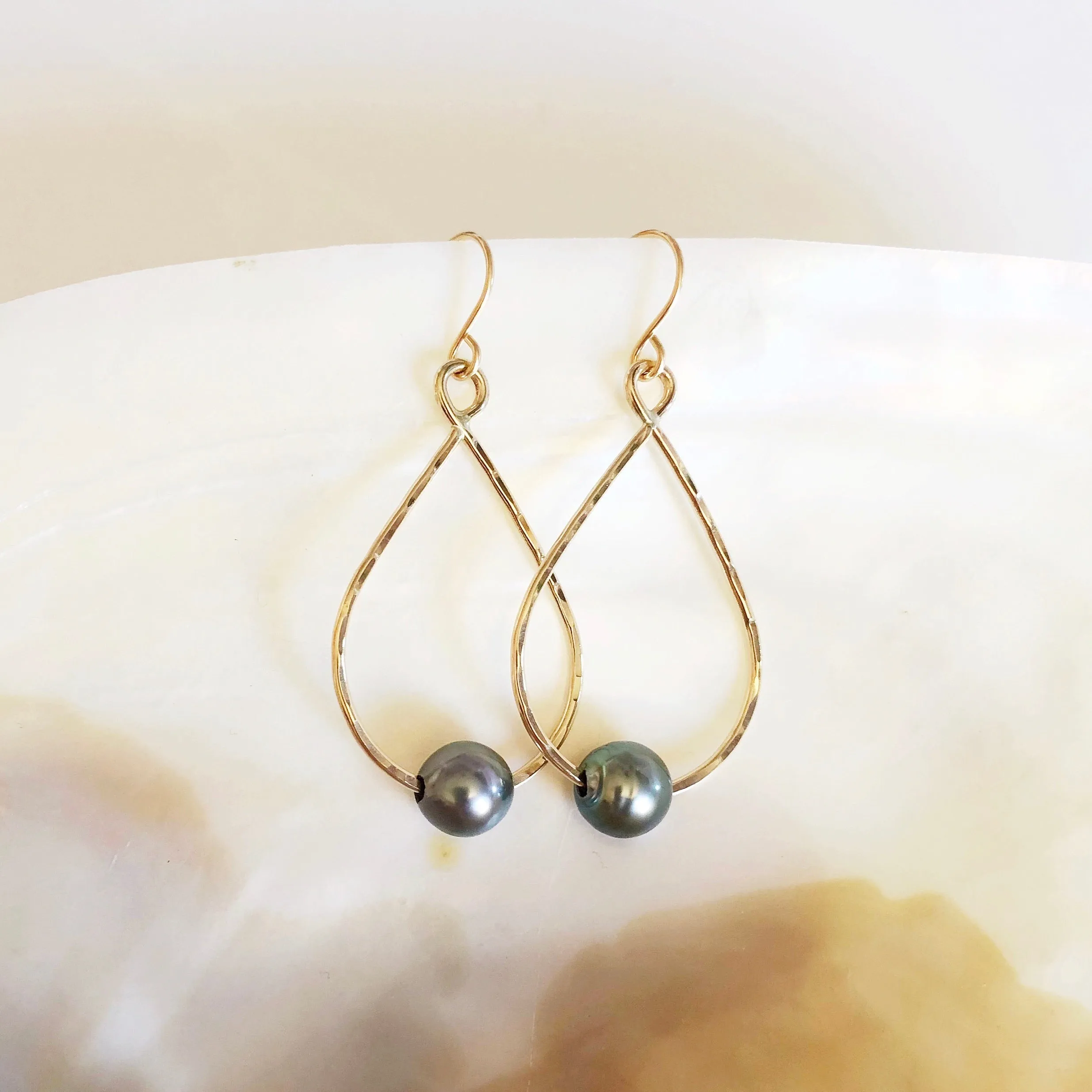 Earrings STELLA - tahitian pearl (E473)