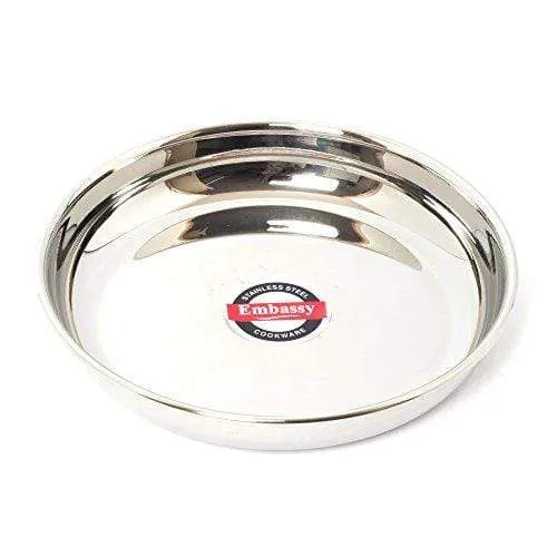 Embassy Rice Plate, Size 2, 11.6 cms (Pack of 6, Stainless Steel)